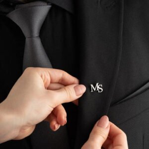 RS Initial Letters Brooch, Bride - Groomsmen