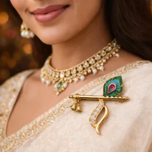 RS Handmade Krishna Bansuri Brooch